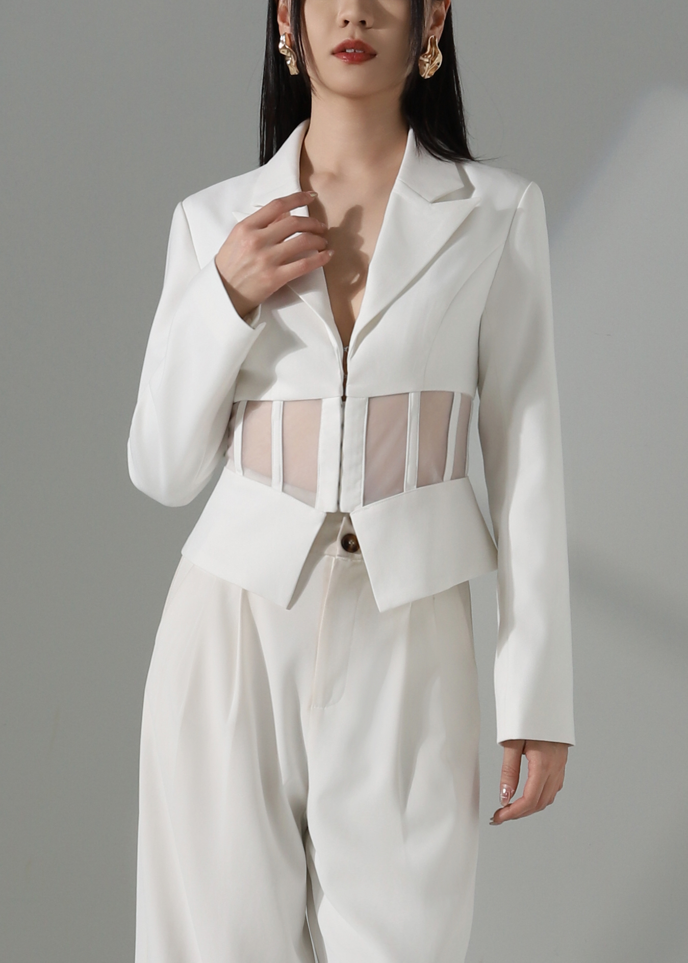 Mesh Waist Blazer AC156