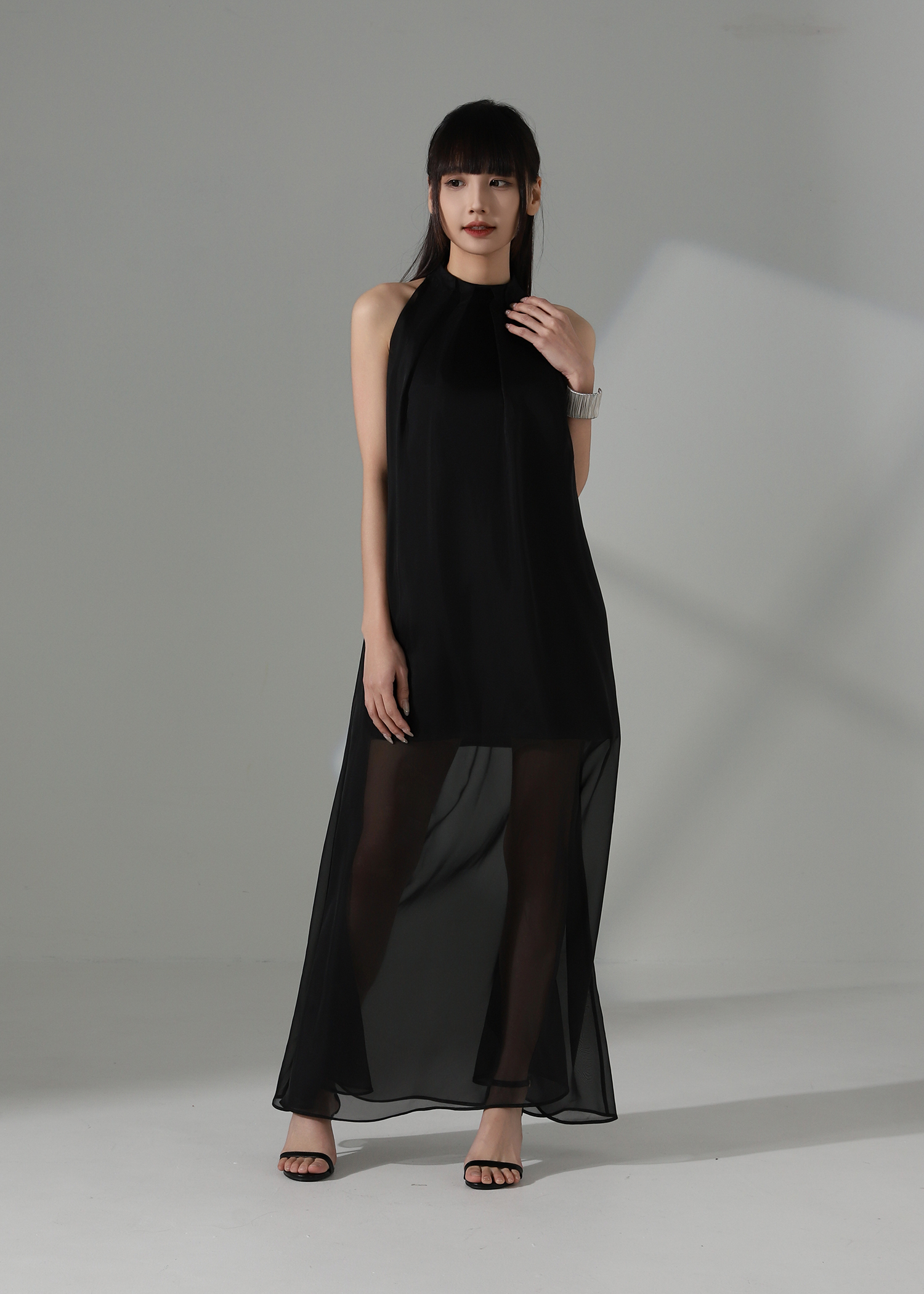 Sheer Flow Halter Dress AC158