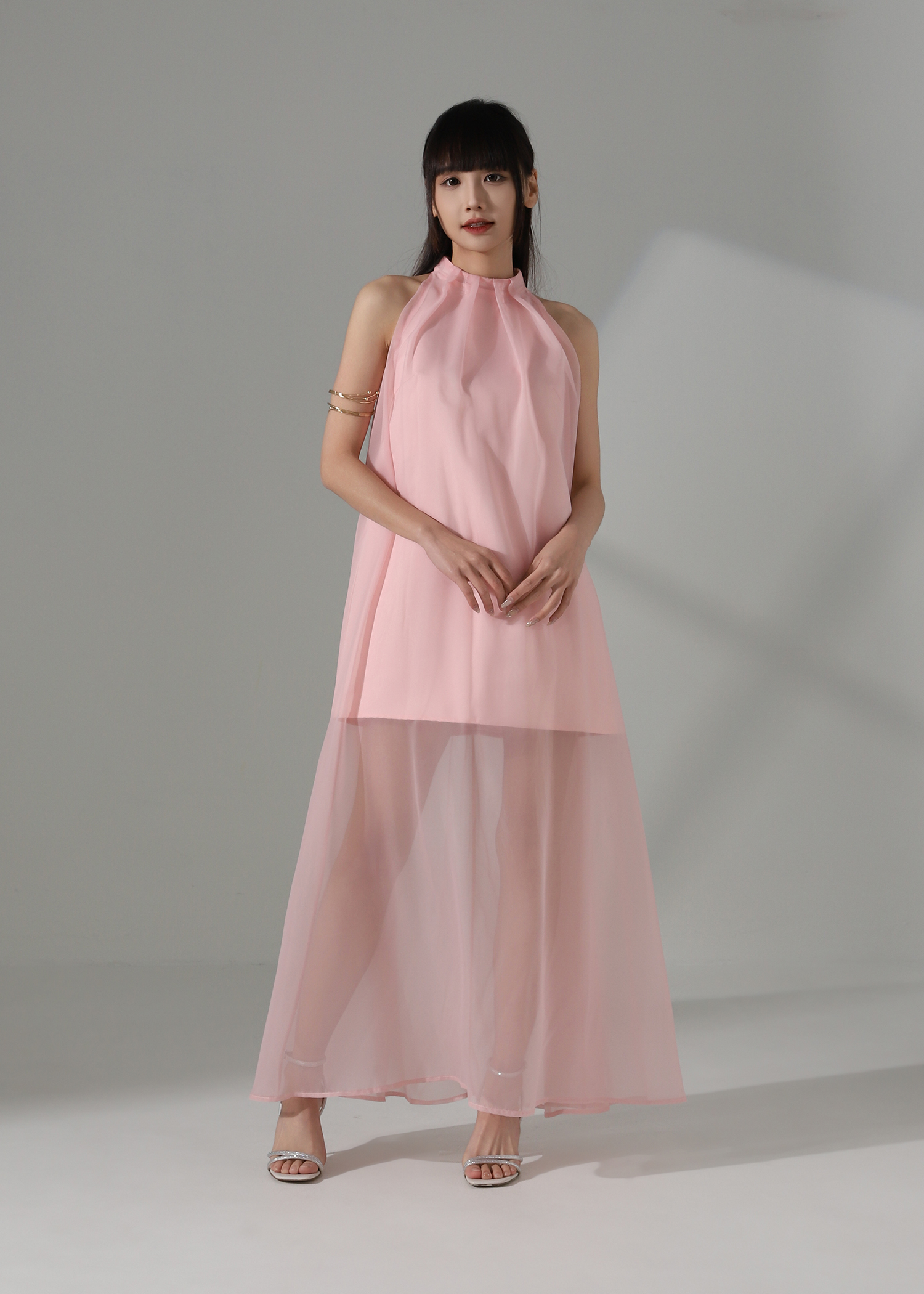 Sheer Flow Halter Dress AC158