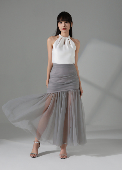 High Waist Mesh Skirt AC166