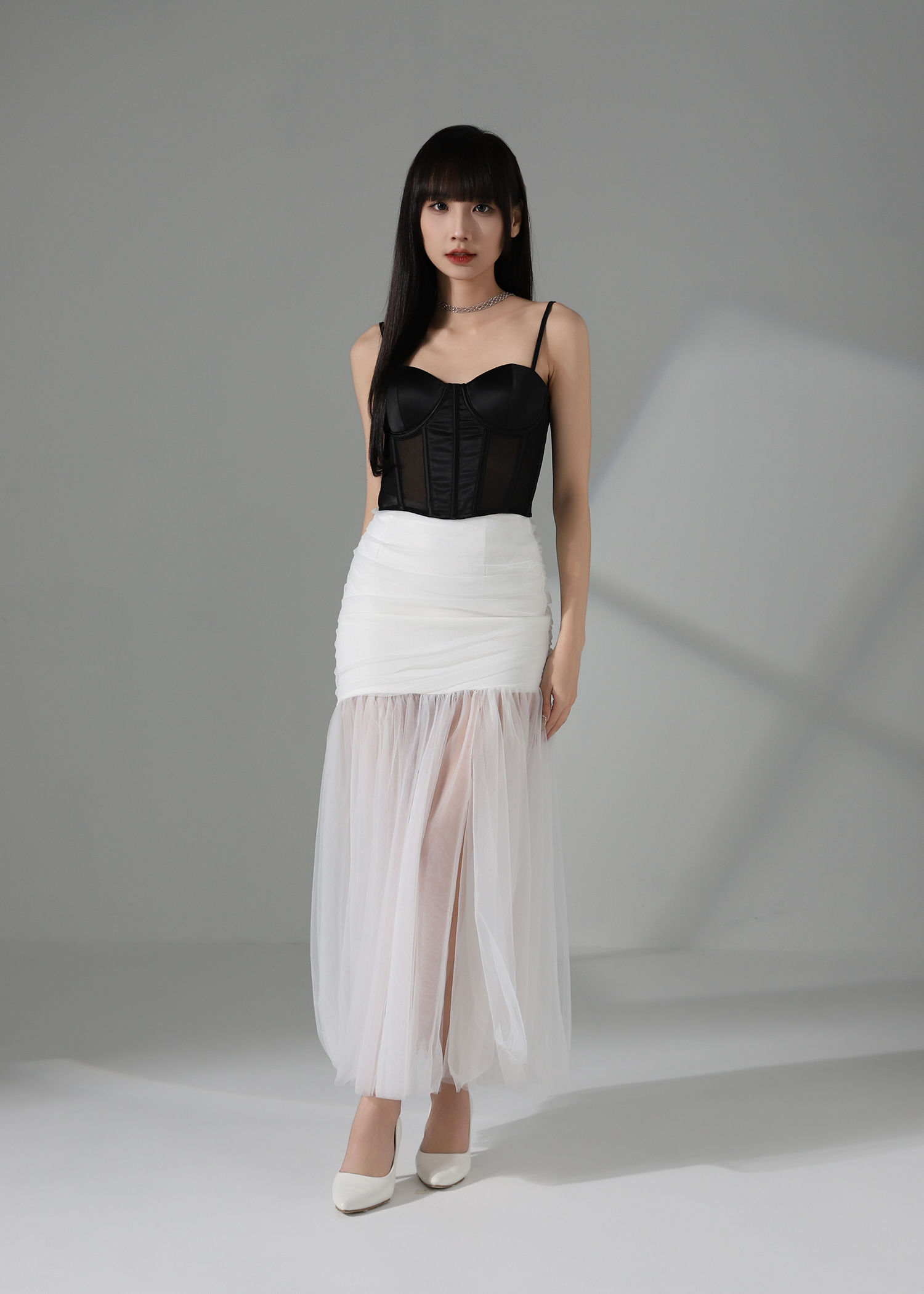 High Waist Mesh Skirt AC166