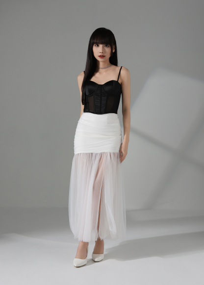 High Waist Mesh Skirt AC166