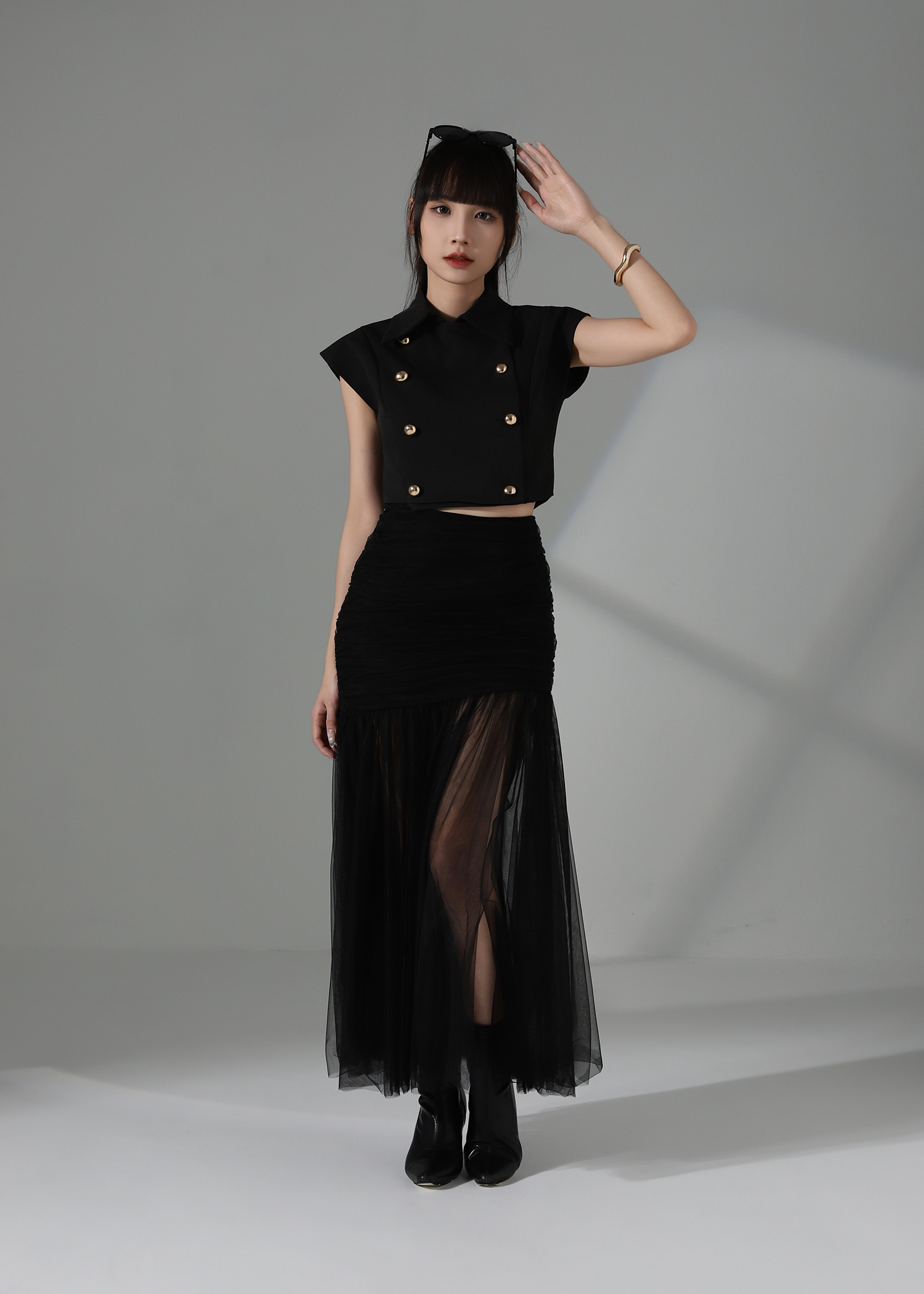 High Waist Mesh Skirt AC166