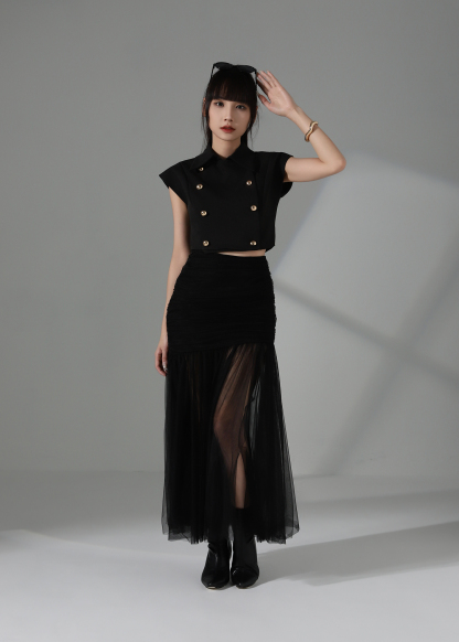 High Waist Mesh Skirt AC166