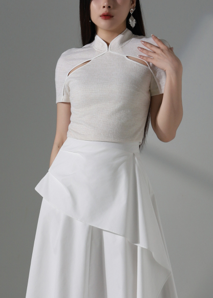 Chic Modern Chinese Front Hollow Top AC171