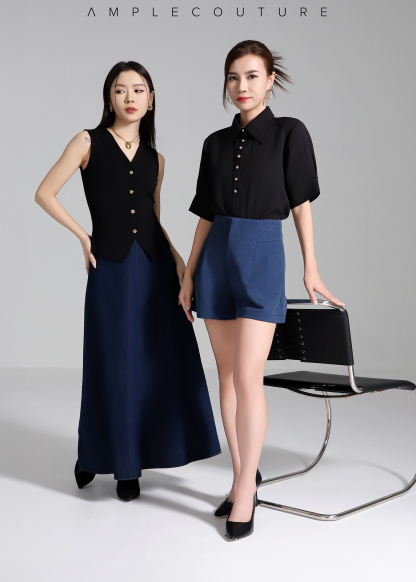 Sleeveless Front Button Blouse AC173