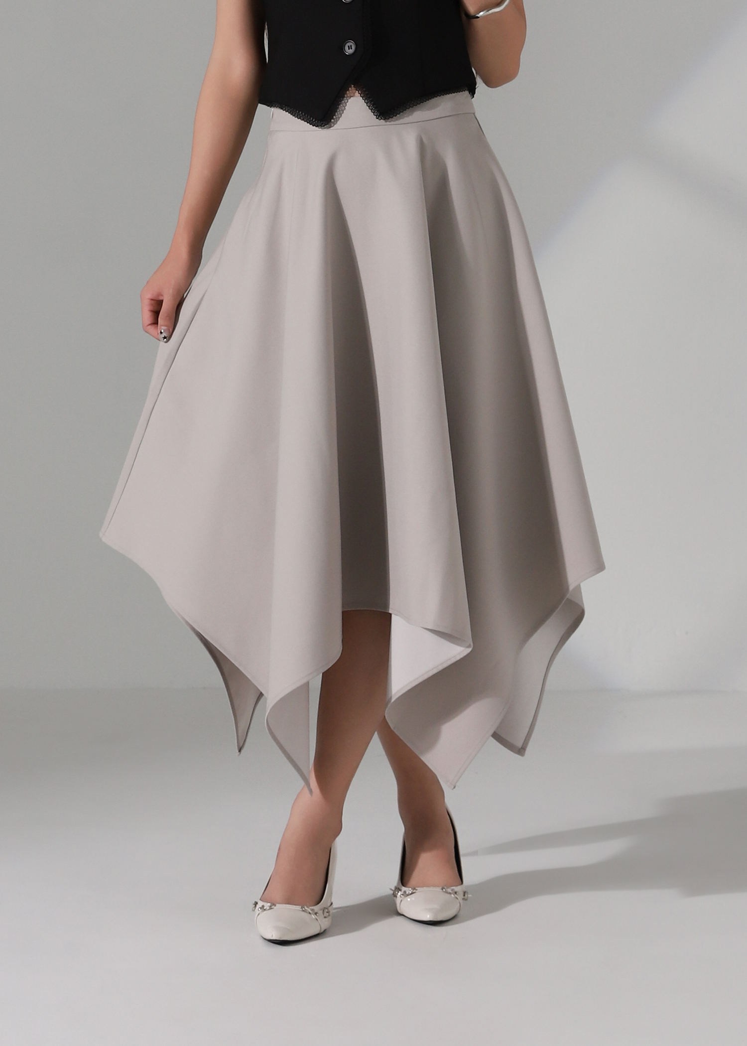 High Waist Asymmetrical Wide Leg Culottes Skirt AC181