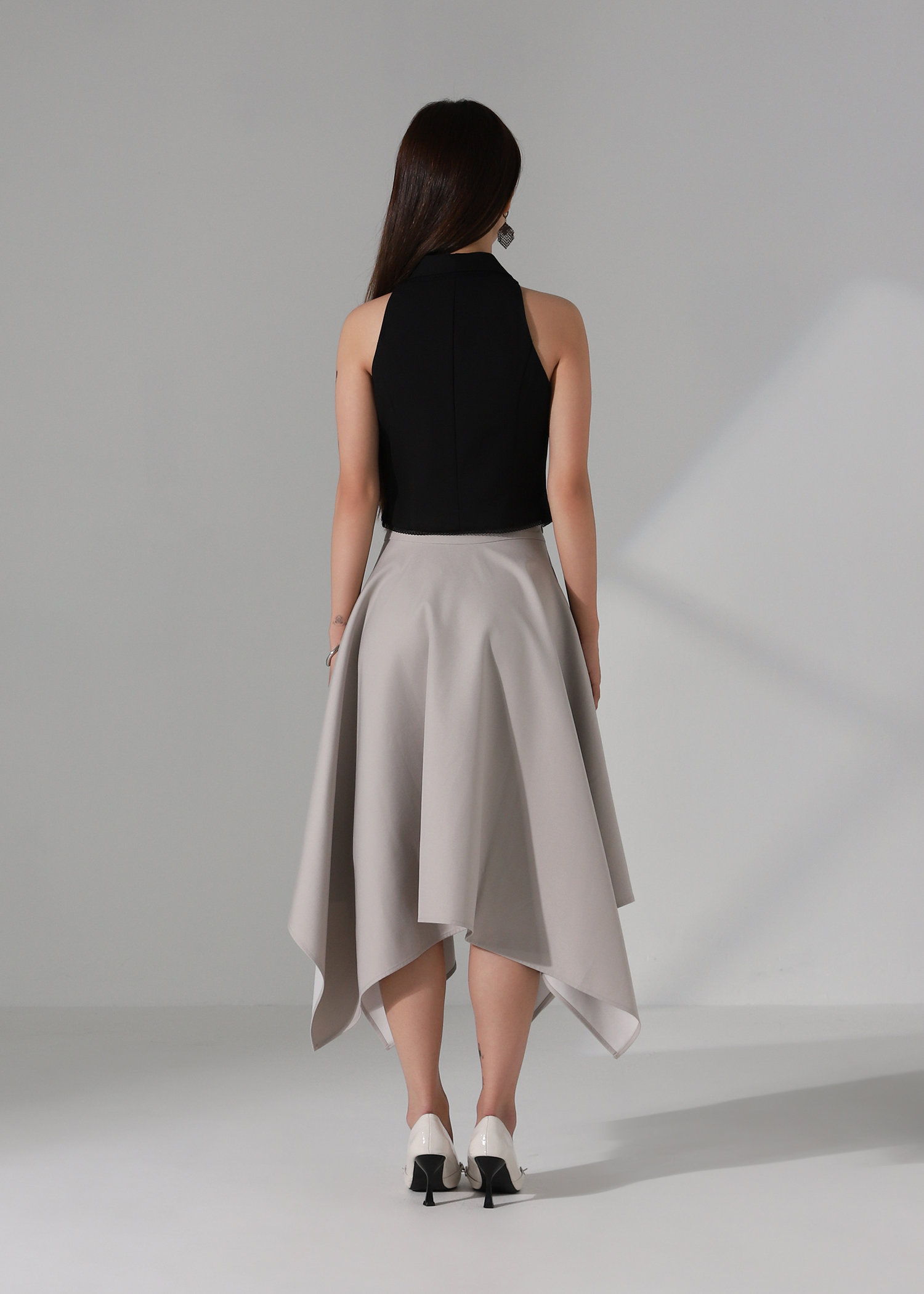 High Waist Asymmetrical Wide Leg Culottes Skirt AC181