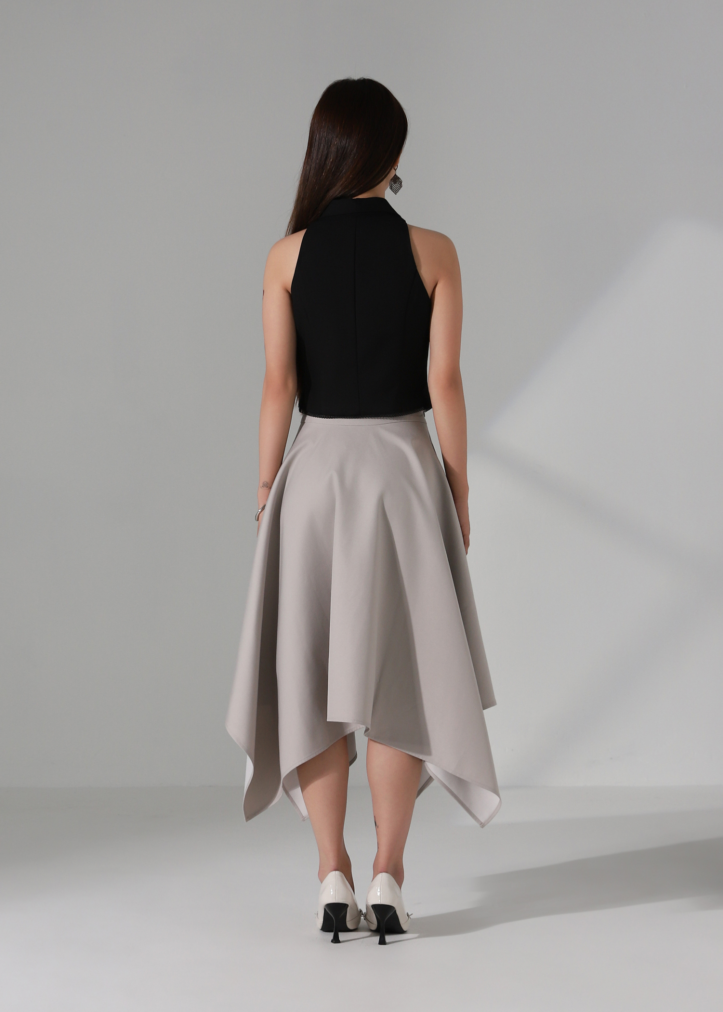 High Waist Asymmetrical Wide Leg Culottes Skirt AC181