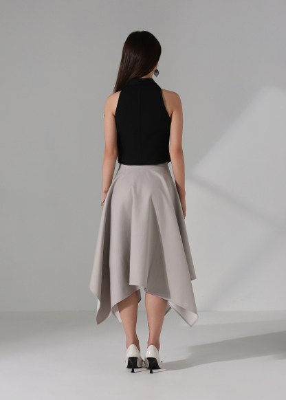 High Waist Asymmetrical Wide Leg Culottes Skirt AC181