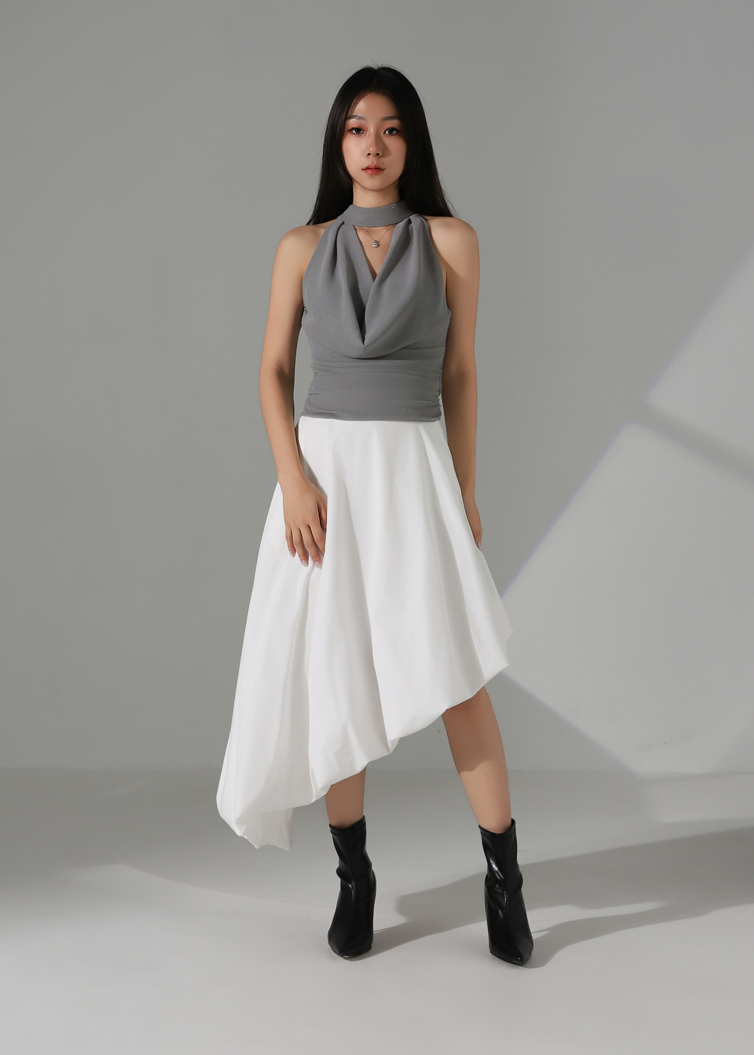 Elegant A-Line Midi Skirt AC356