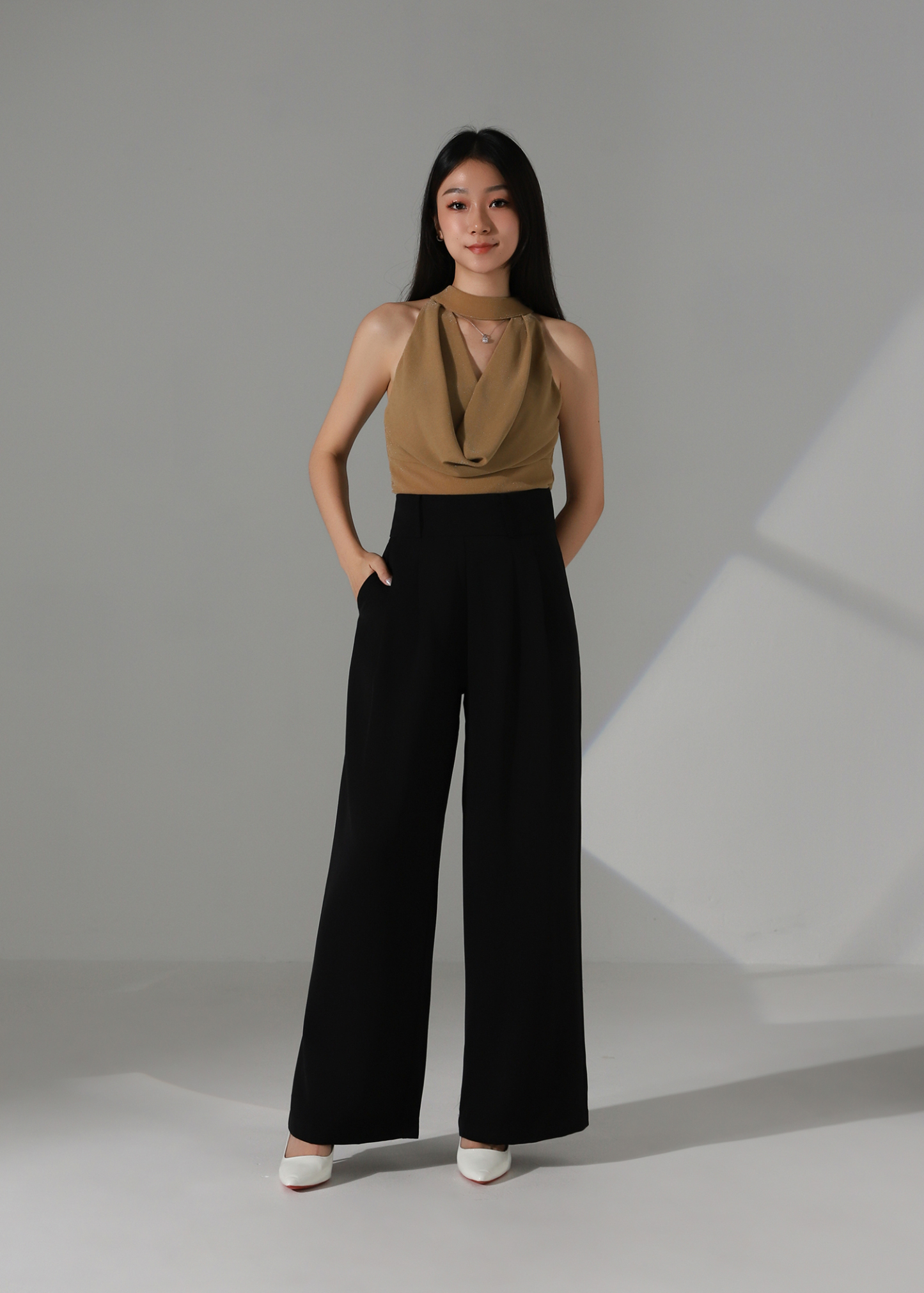 Draped Halter Sleeveless Top AC183