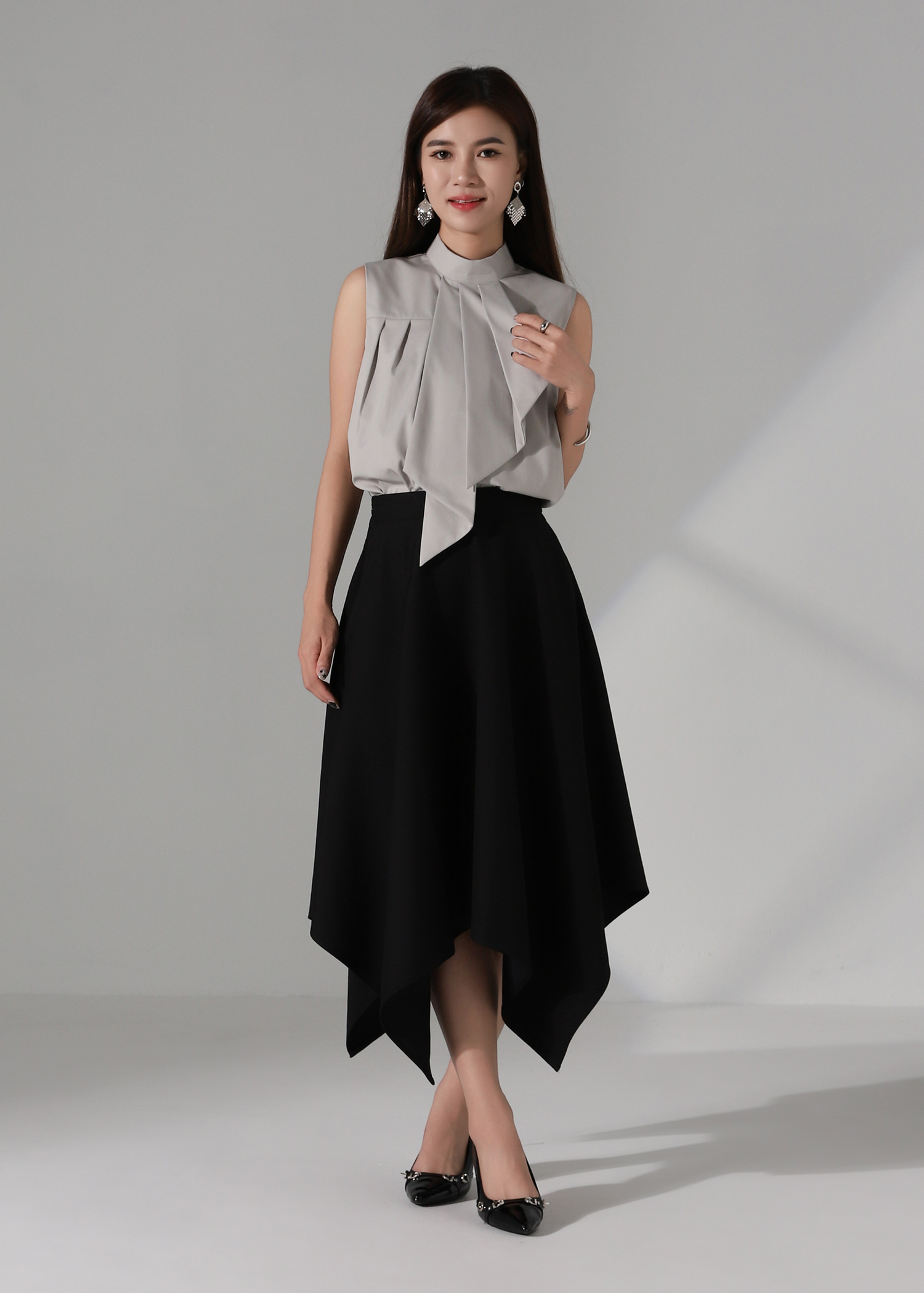 High Waist Asymmetrical Wide Leg Culottes Skirt AC181