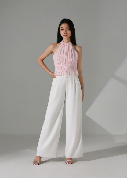 Halter Neck Chiffon Ruffle Top AC189
