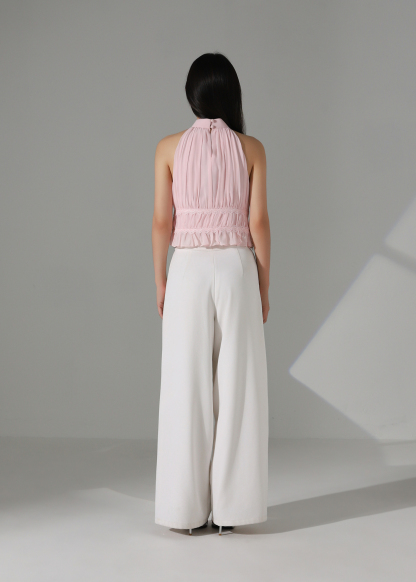 Halter Neck Chiffon Ruffle Top AC189
