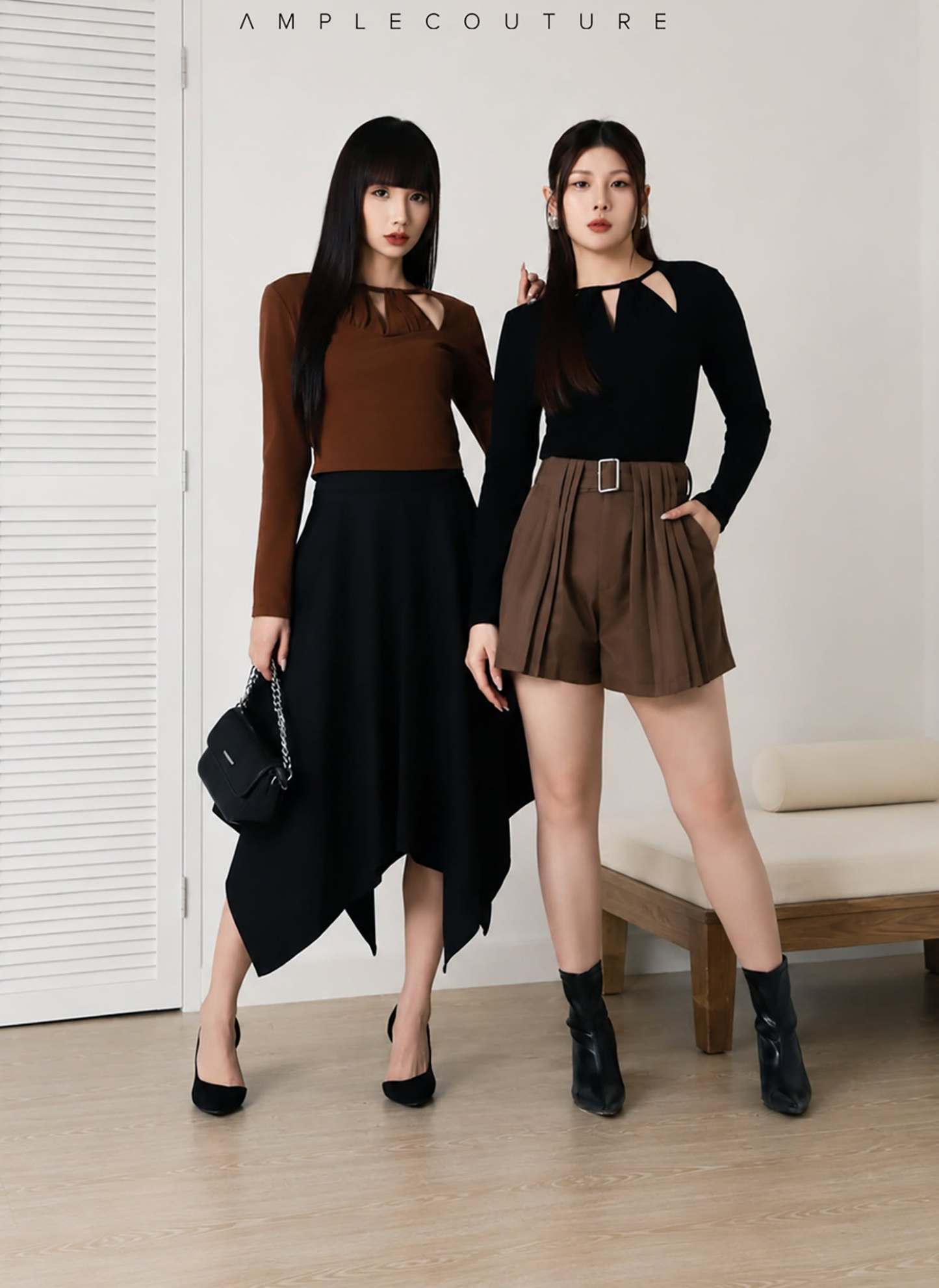 High Waist Asymmetrical Wide Leg Culottes Skirt AC181