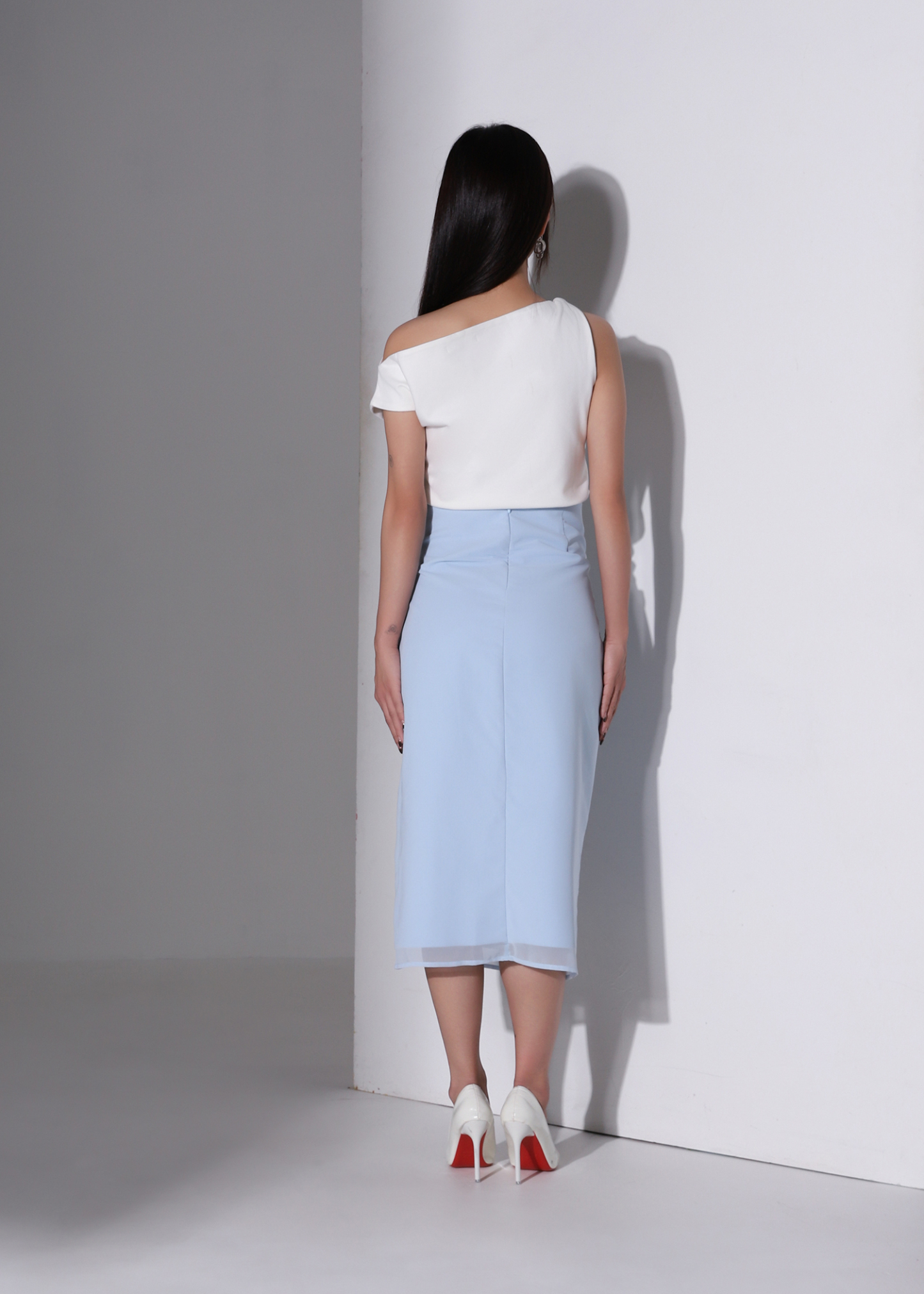 Bow Tie Waist Slit Skirt AC193