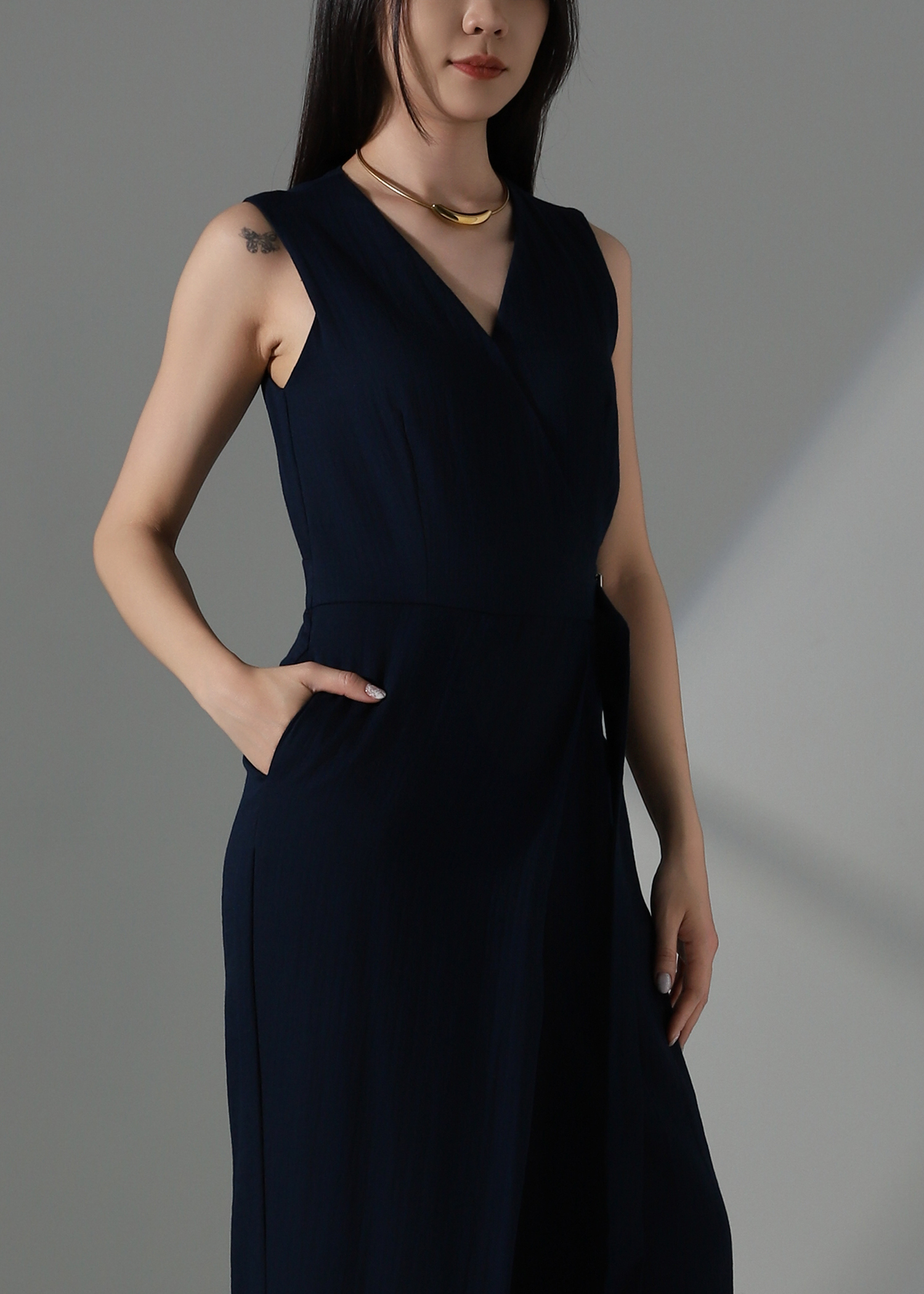 Linen Blend Wrapped Jumpsuit AC211