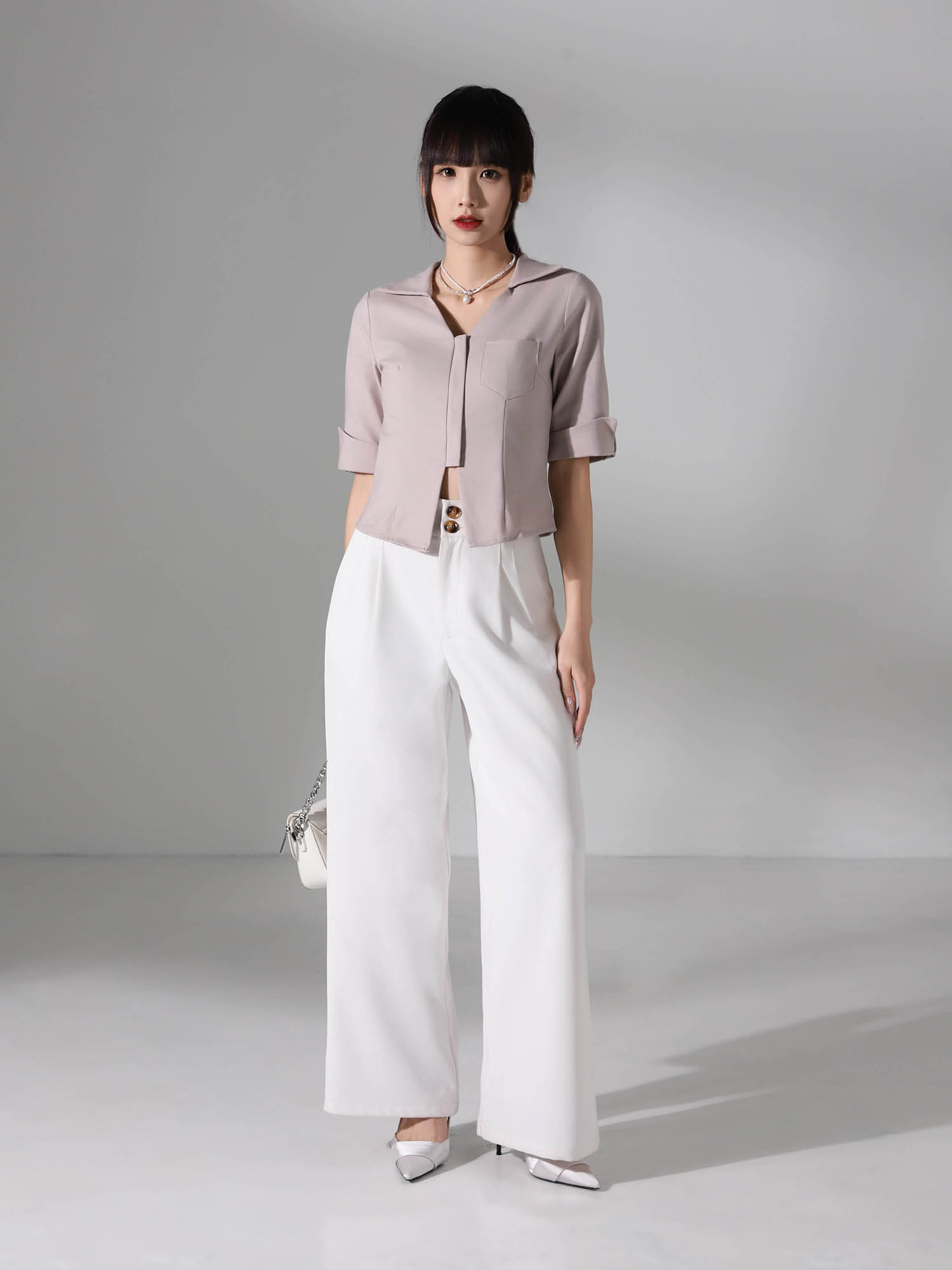 Formal Front Zip Top AC214