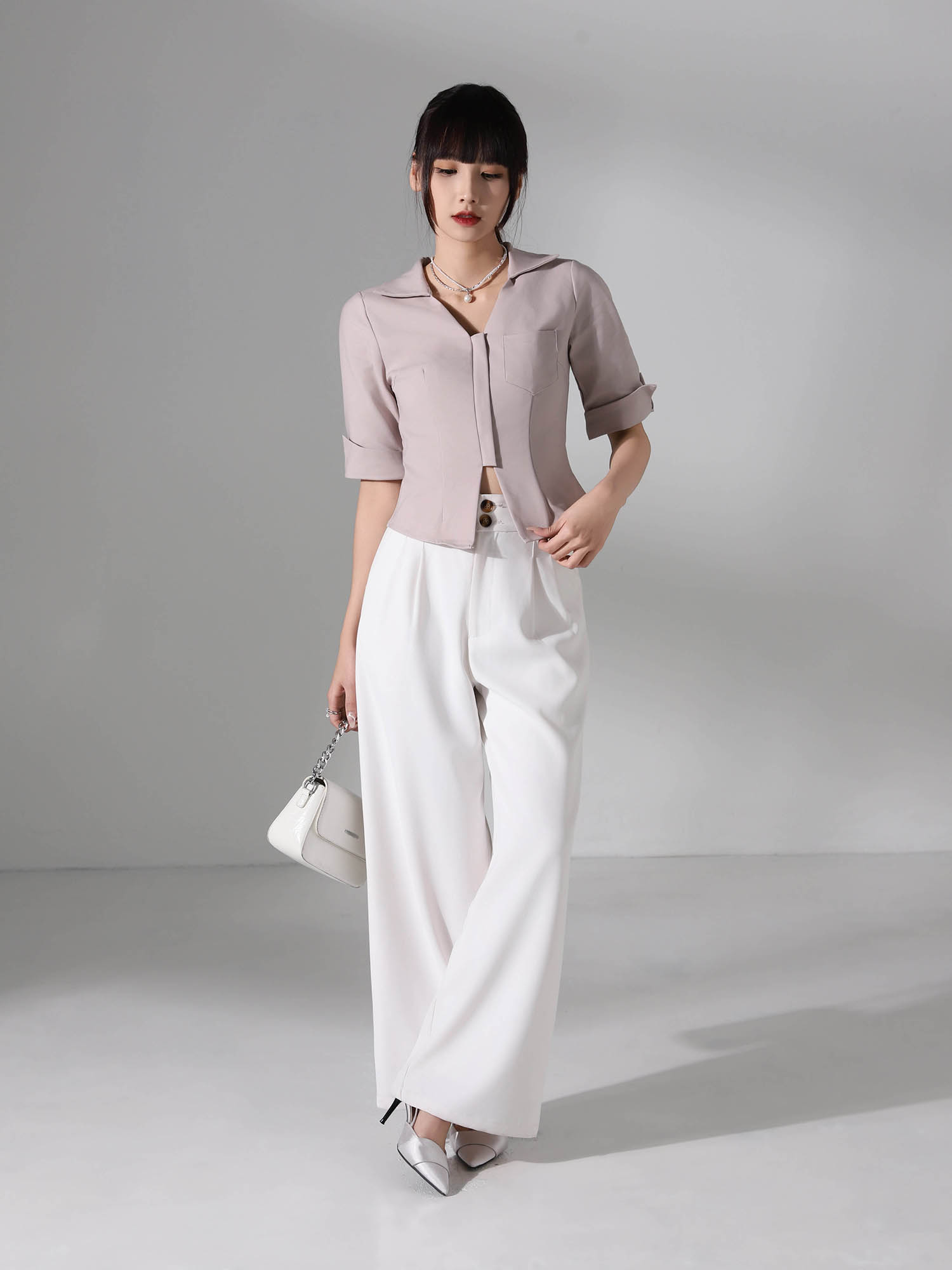 Formal Front Zip Top AC214