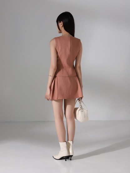 High Waist Back Zip Skirt Pants AC250