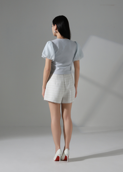 Puff Sleeve Net Top AC218