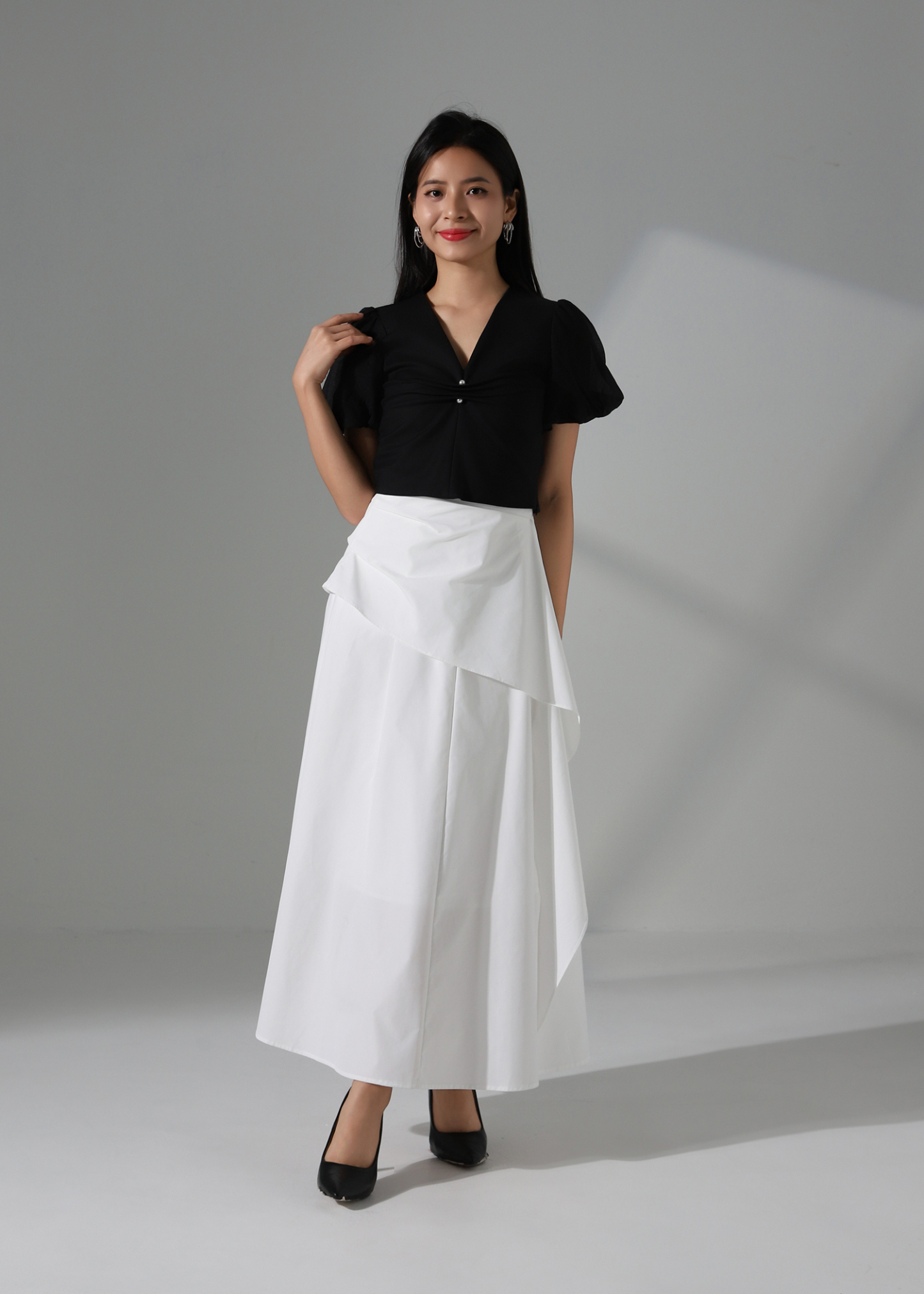 Puff Sleeve Net Top AC218