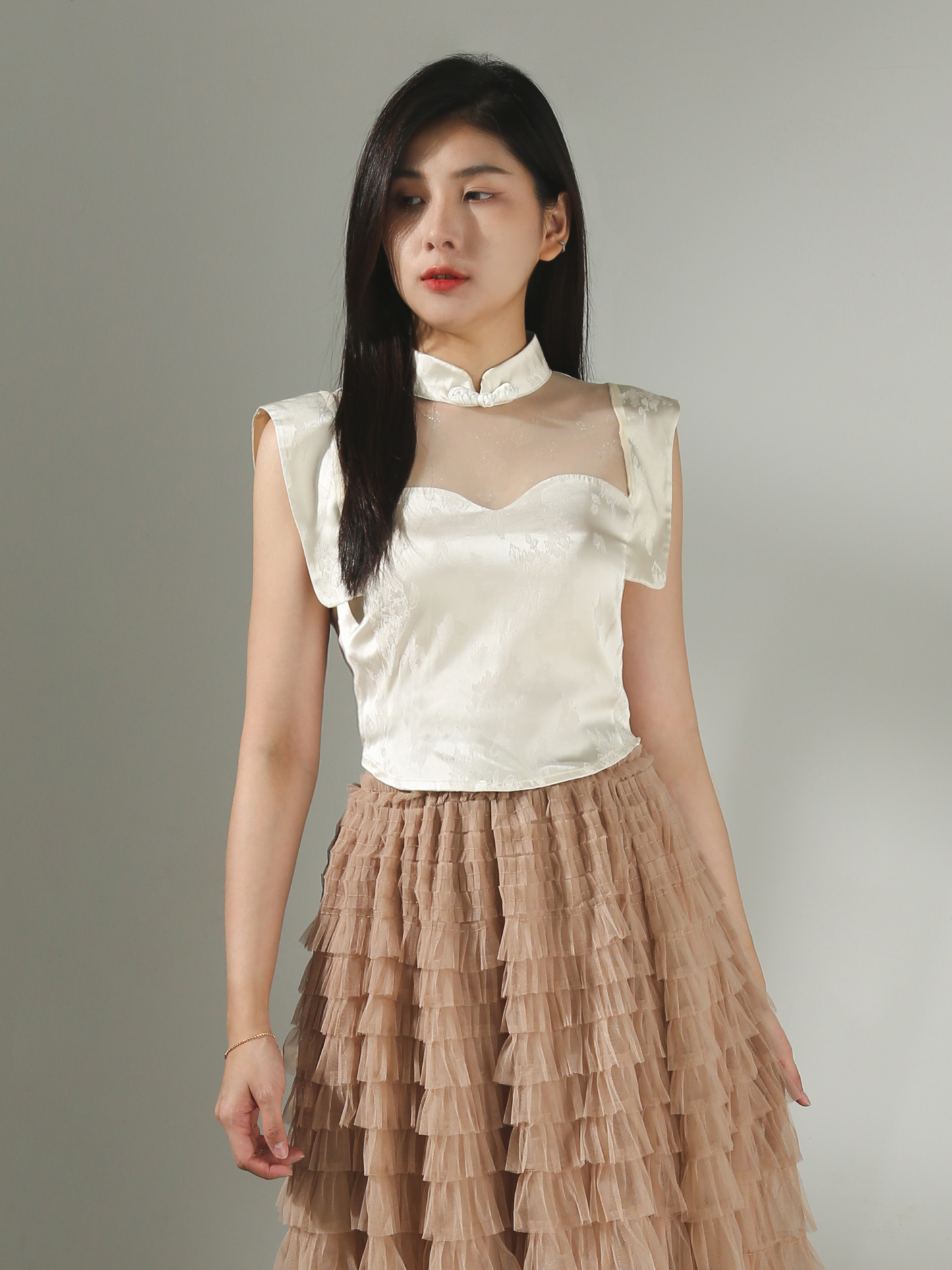 [PREORDER]Sleeveless Cheongsam Top AC414 (SPO)