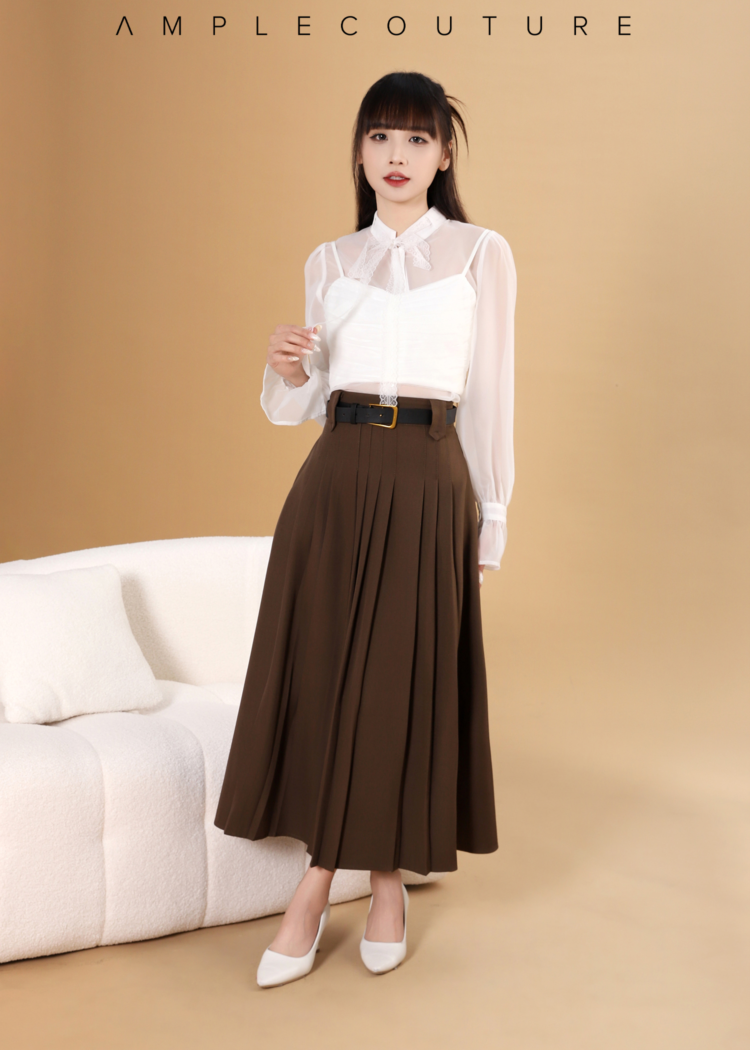 Sheer Layered Blouse Set AC227
