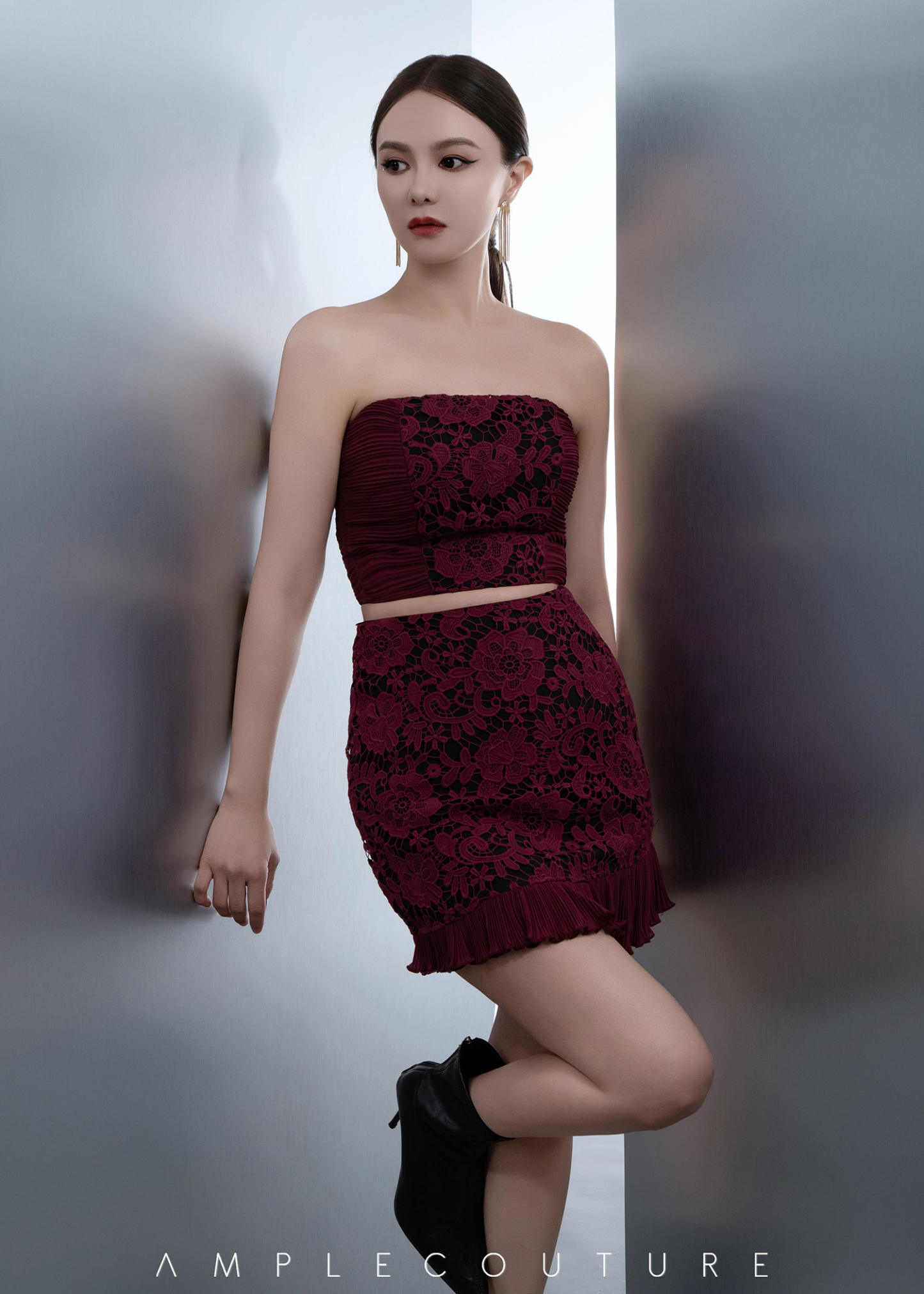 Detachable Straps Lace Tube Top  AC231