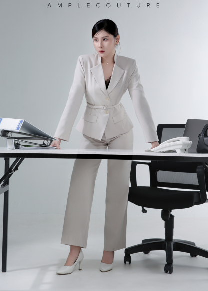 High-Waisted Straight-Leg Long Pants AC238
