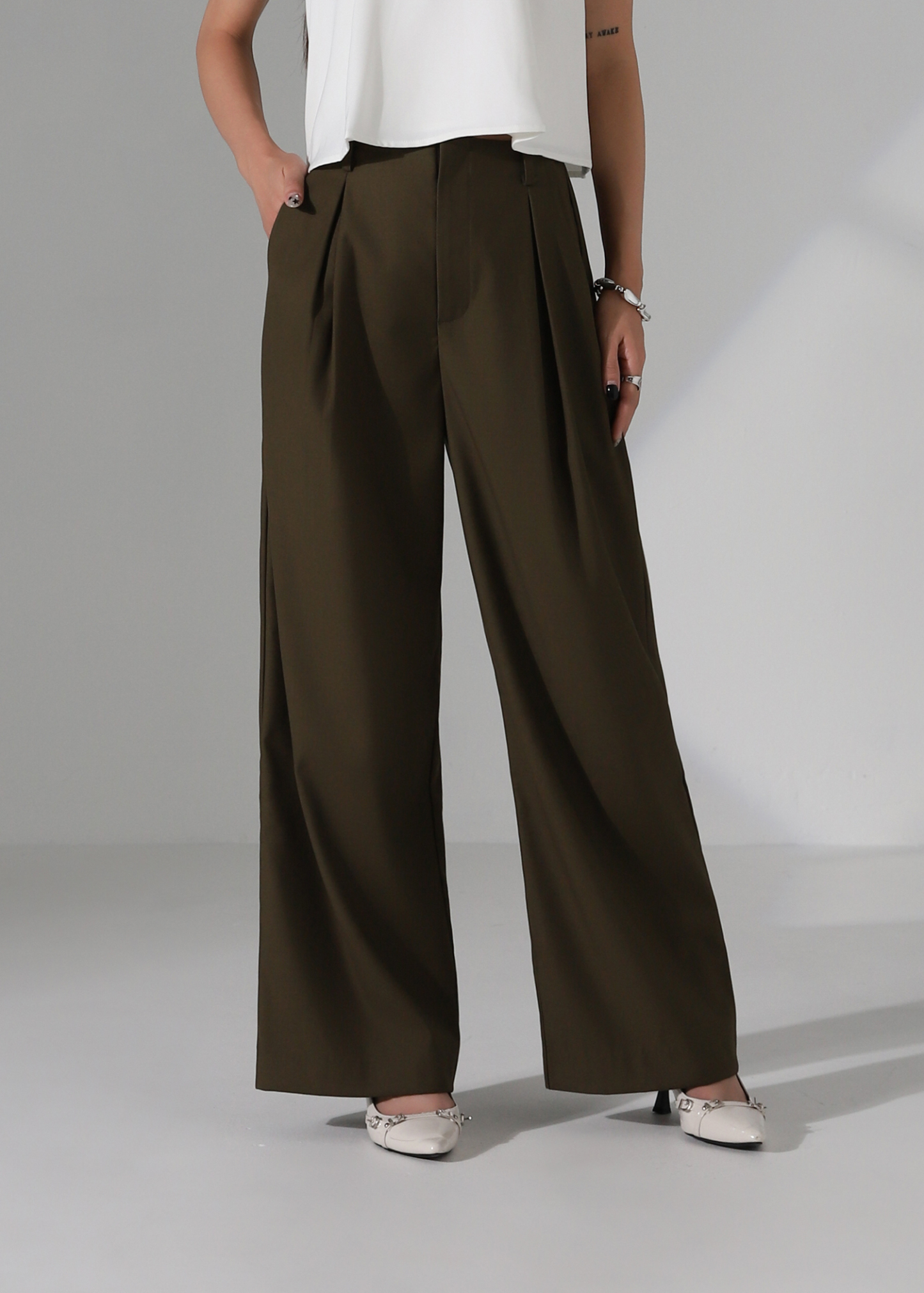 High Waisted Wide Leg Trousers Long Pant AC246
