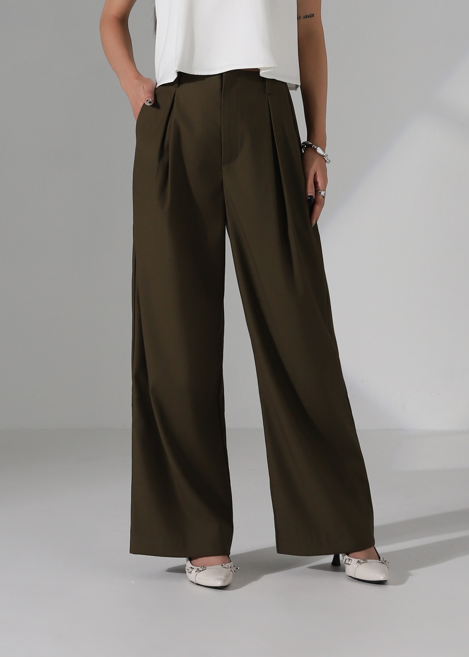 High Waisted Wide Leg Trousers Long Pant AC246