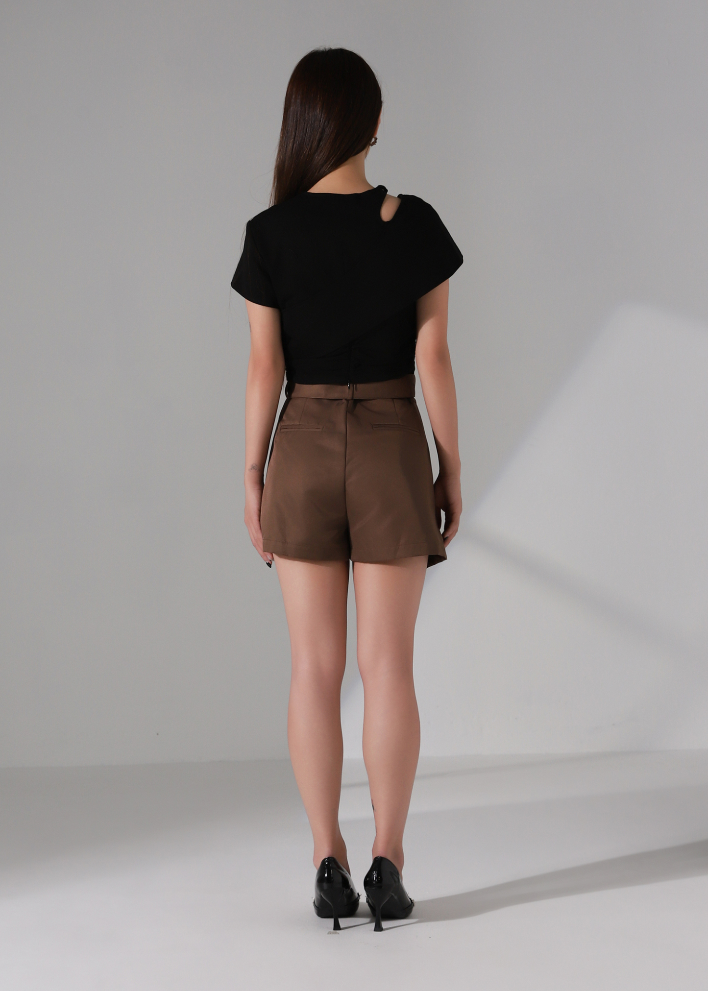 Pleated With Belt Short Pants AC247