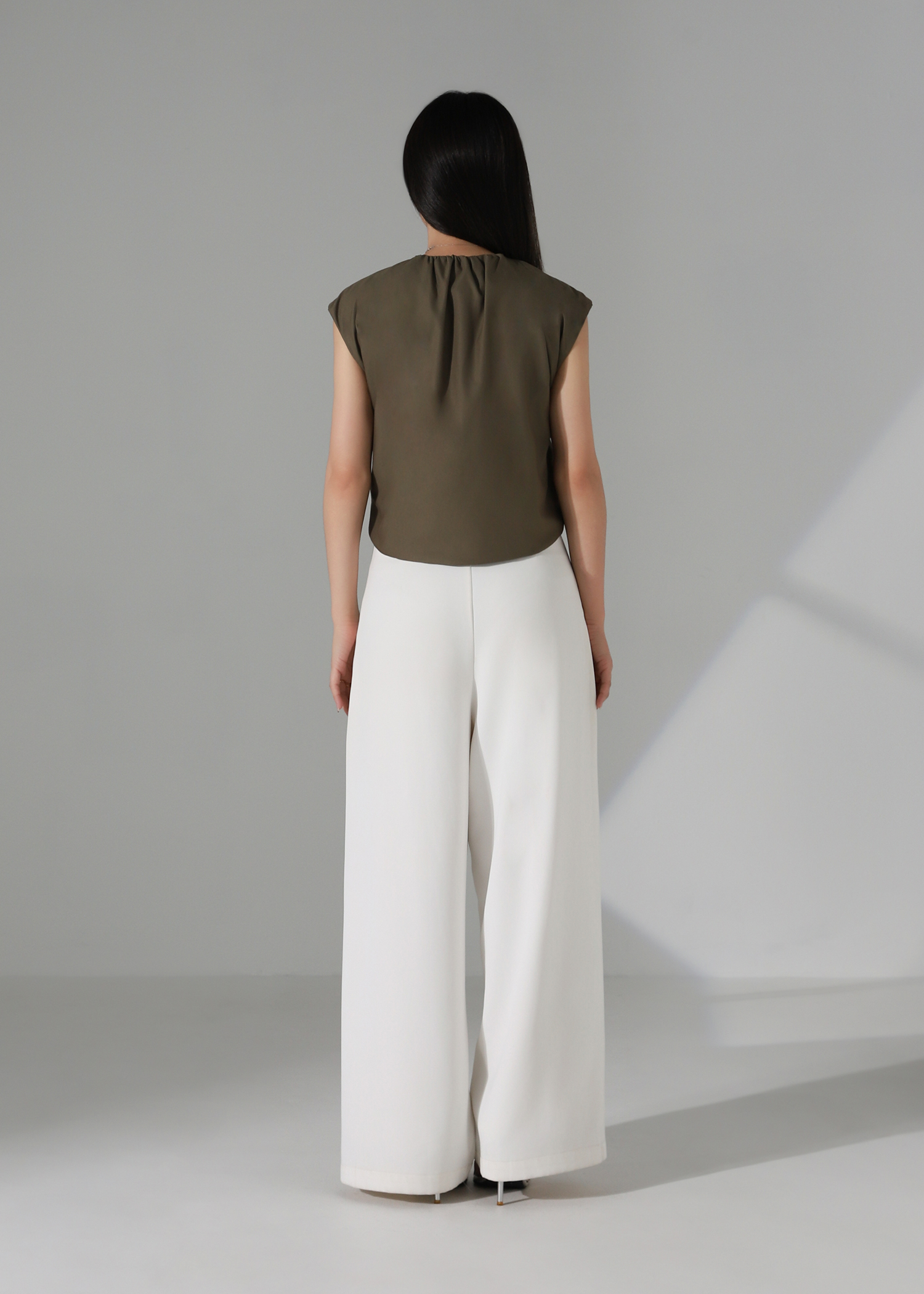 Front Zip Cap Sleeve Top AC248