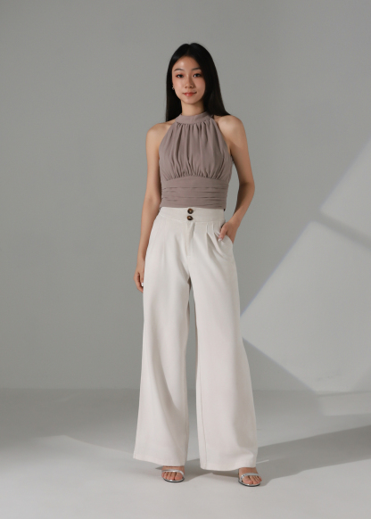 Pleated Halter Crop Top AC253