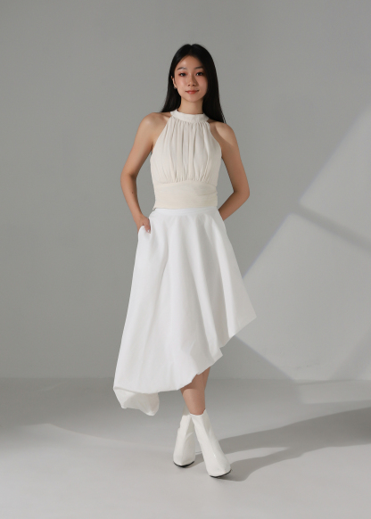 Pleated Halter Crop Top AC253