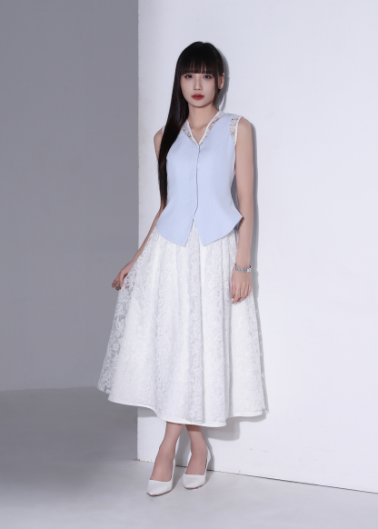 Floral Lace Midi Skirt AC255