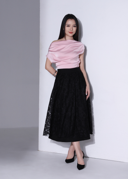 Floral Lace Midi Skirt AC255