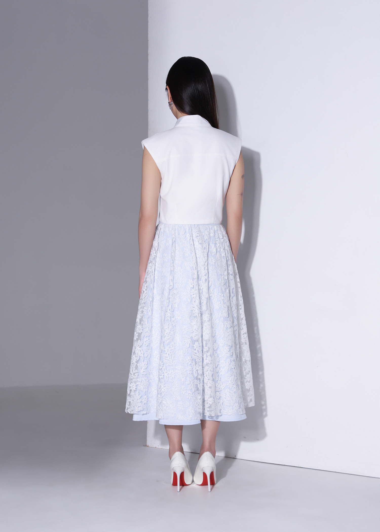 Floral Lace Midi Skirt AC255