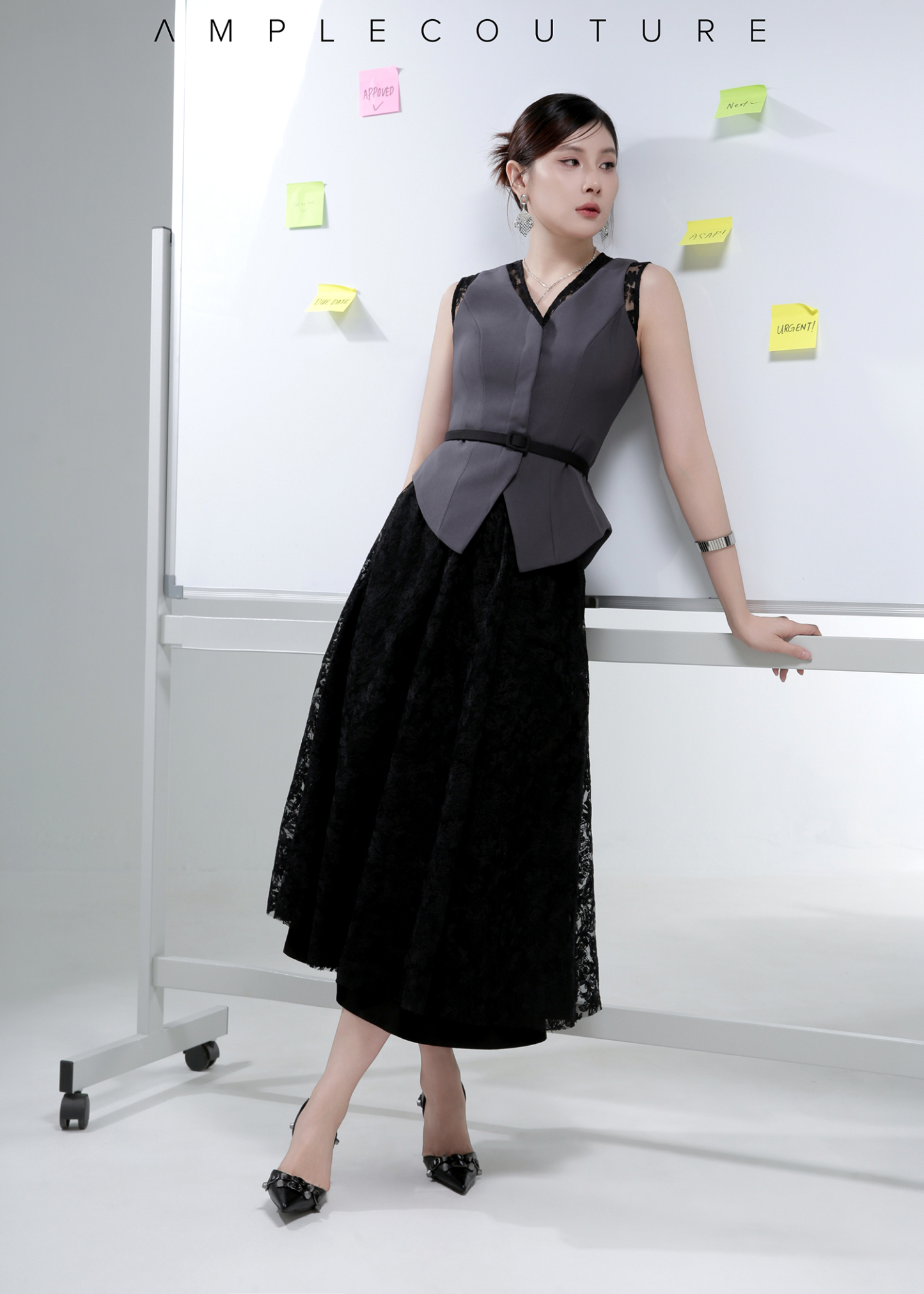 Floral Lace Midi Skirt AC255