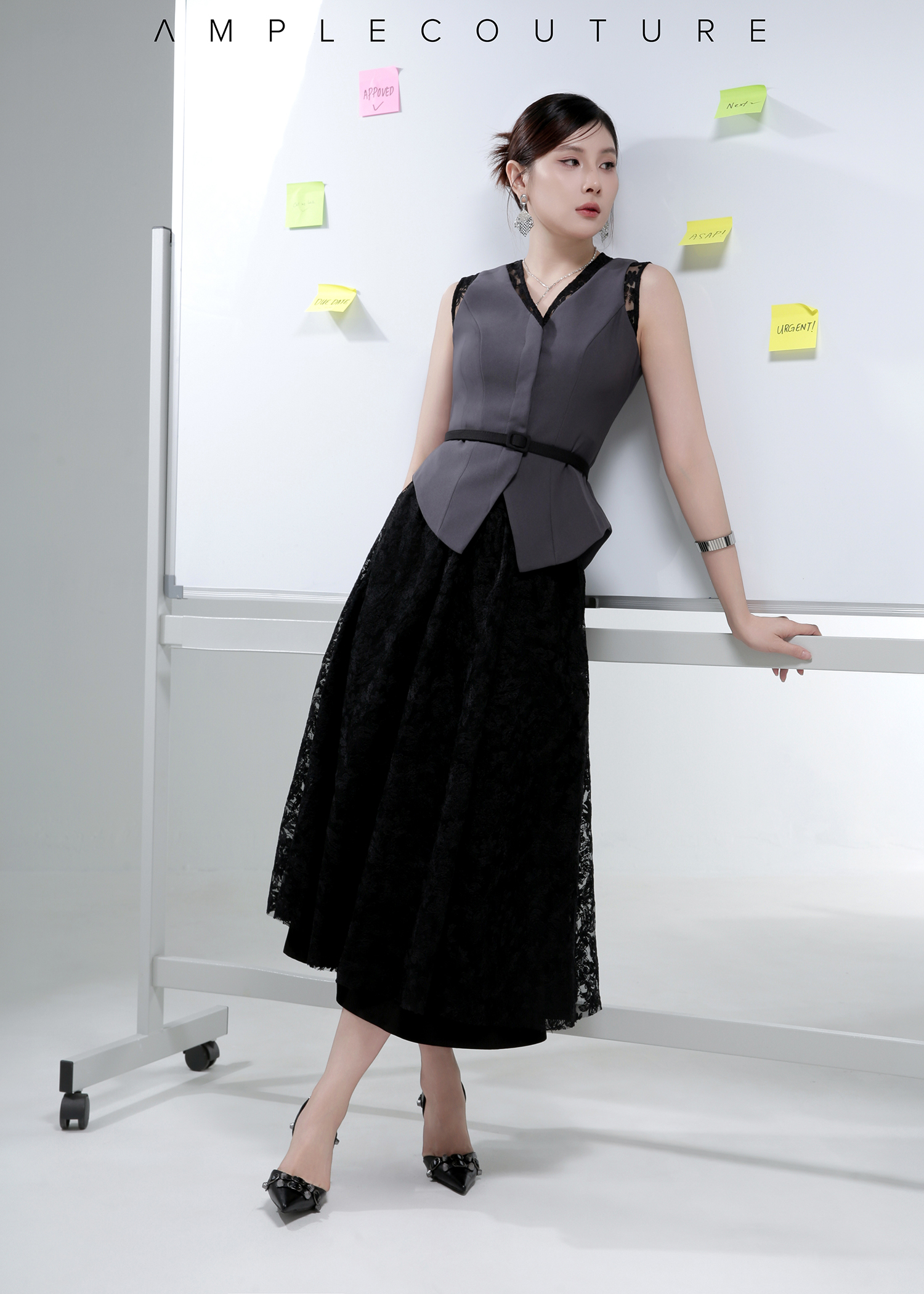 Floral Lace Midi Skirt AC255