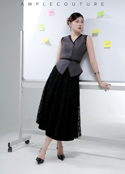 Floral Lace Midi Skirt AC255