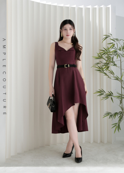 Fold Collar Midi Dress AC258