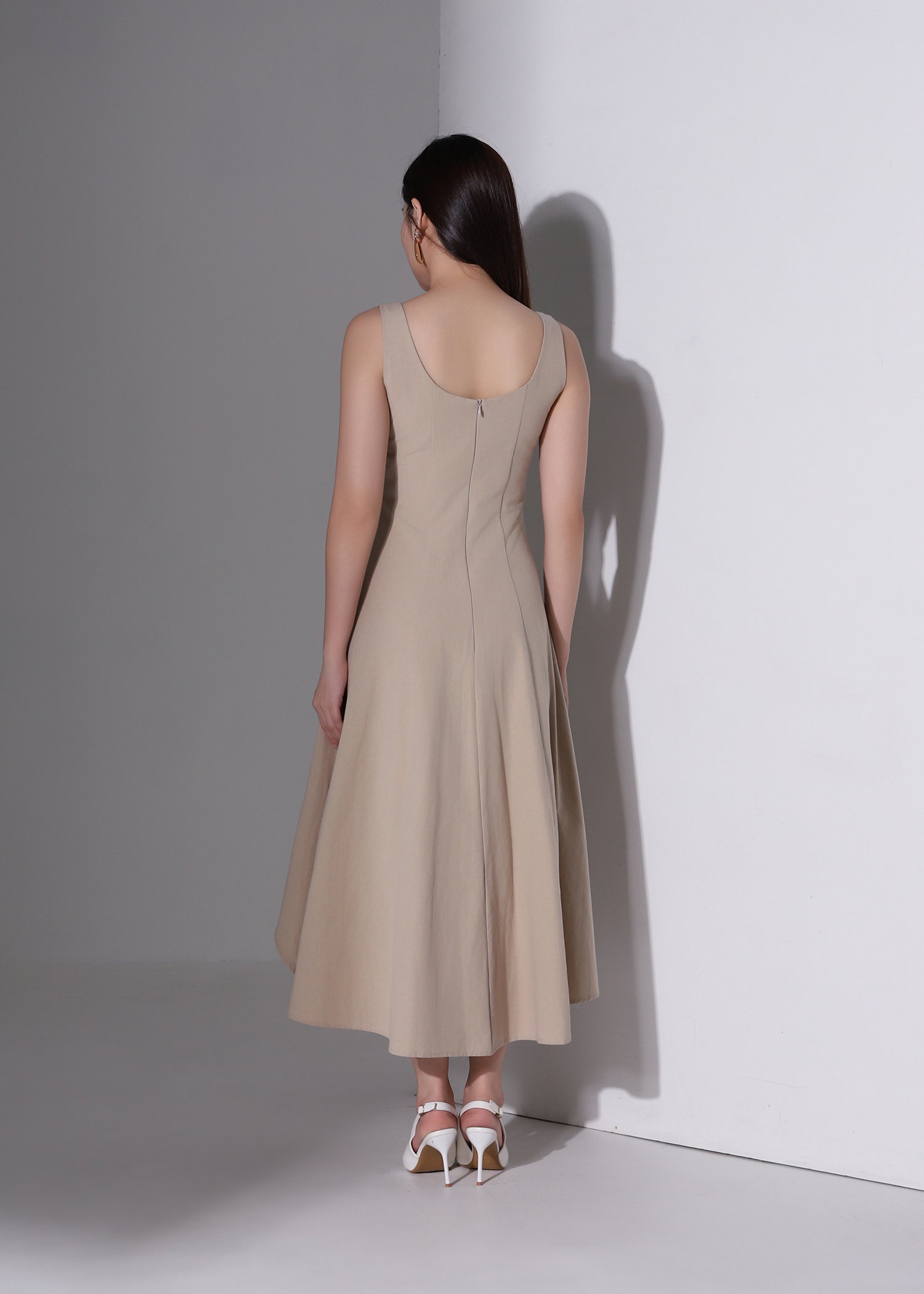 Fold Collar Midi Dress AC258