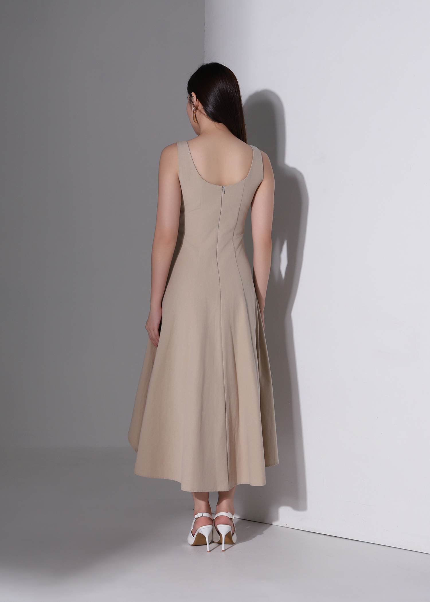 Fold Collar Midi Dress AC258