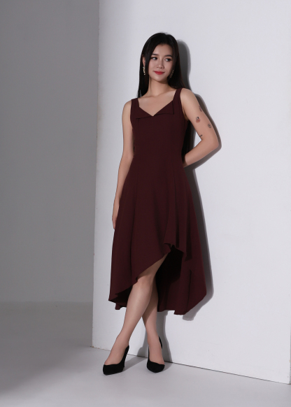 Fold Collar Midi Dress AC258