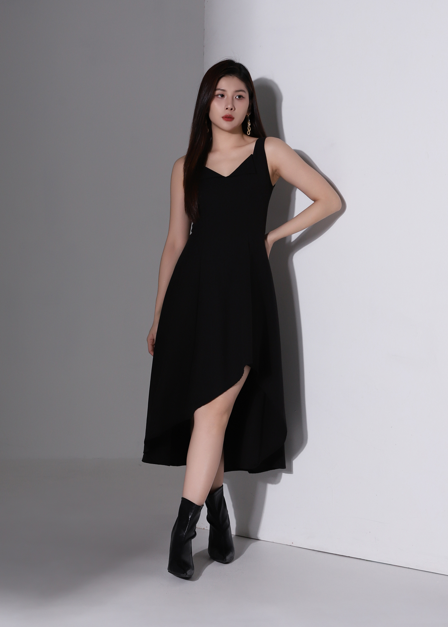 Fold Collar Midi Dress AC258