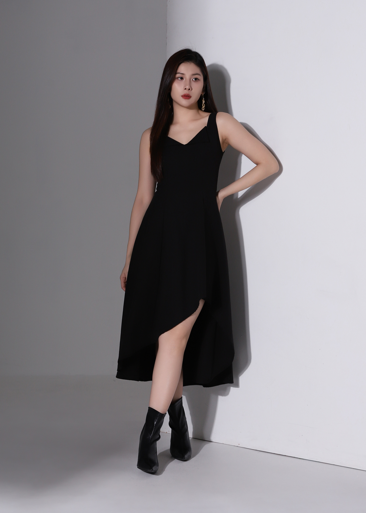 Fold Collar Midi Dress AC258