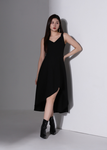 Fold Collar Midi Dress AC258